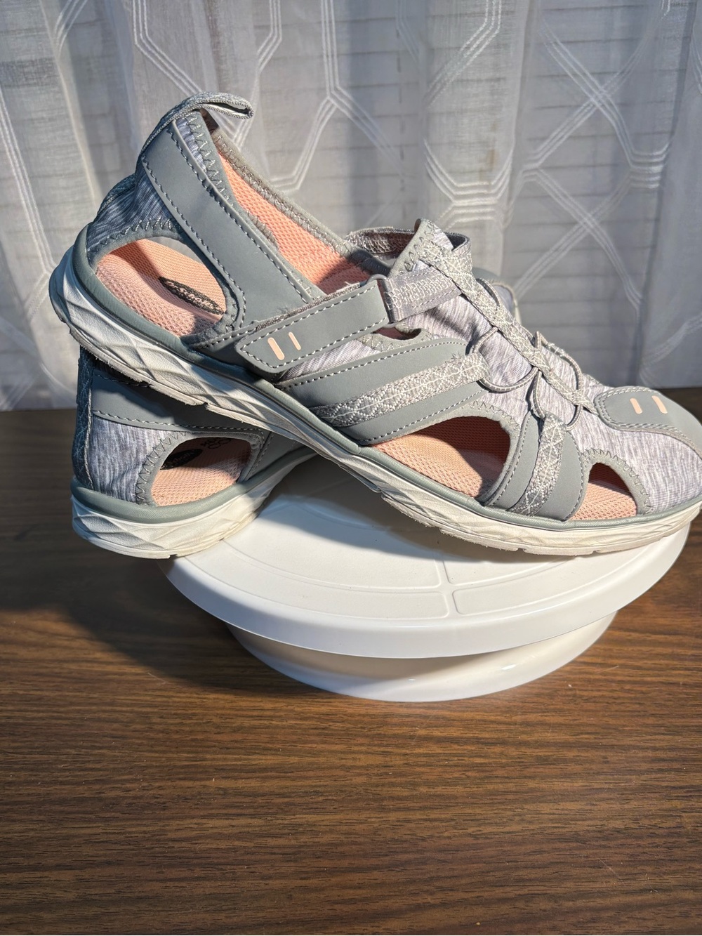 Dr. Scholl's 11M Light Gray/Pink Women's Comfort Sandal